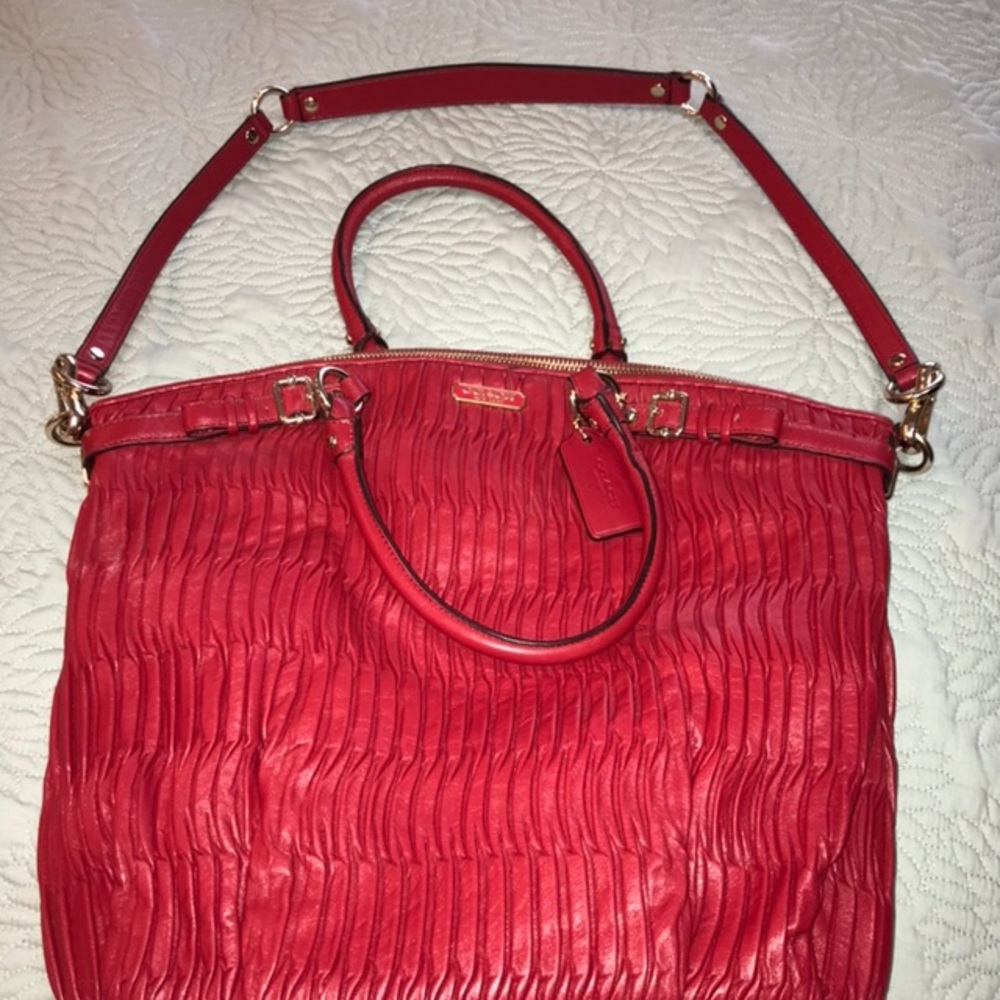 Authentic red Coach bag